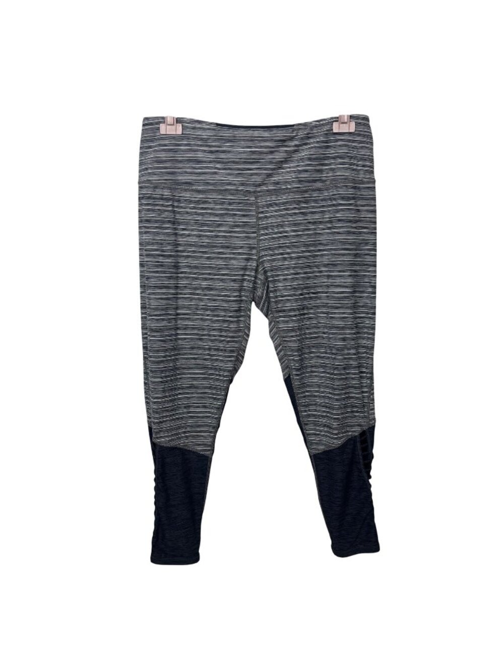 ✨3/$30 PrAna XL Cropped Striped Leggings Gray Black Stretch Activewear Yoga Pant